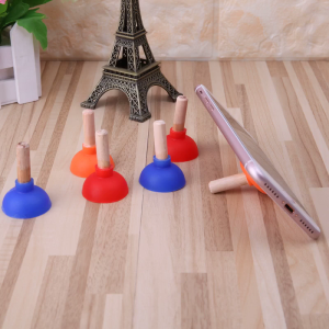 Mini Colorful Toilet Shape Plunger Holder Sucker Stand For Mobile Phone for