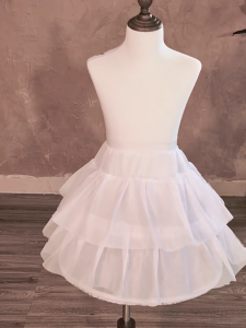 White Polyester Girls Hooped Slip 35cm Length Durable Support Layer For Pageants Costumes And Celebrations
