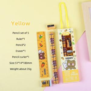 7 in 1 Kids Stationery Set Pencil Sharpener Ruler Eraser Student Present Birthday Gift Box for Girl Boy