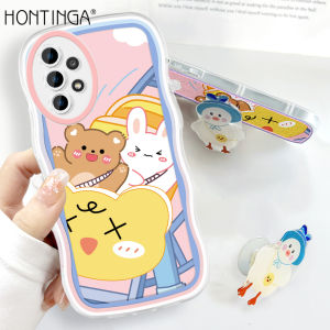 (Giá Đỡ Miễn Phí) hontinga Ốp Cho Samsung Galaxy A73 5G A72 5G A52S A52 5G4G A51 A50S A50 Ốp Trong Suốt Ốp Cao Su Chống Sốc Toàn Bộ Silicon Mềm Hình Thỏ Gấu Đáng Yêu Ốp Lưng Ốp Điện Thoại Ốp Mềm Cho Bé Gái