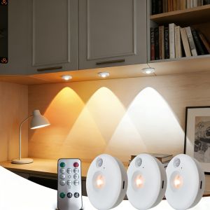 Remote Smart Human Body Sensor night light USB Rechargeable Dimmable Spotlight for Kitchen Cabinet Wine Showcase Figurine Decor Ambient Lighting Lamp