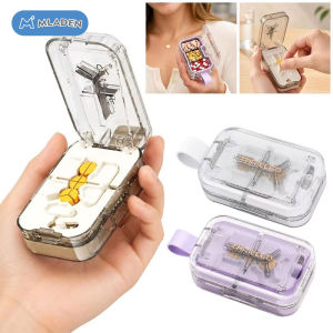 MLADEN Dust-proof Quartering Pill Cutter Moisture-proof Medicine Cutting Dual Pill Crusher Multi Grids Medicine Divider