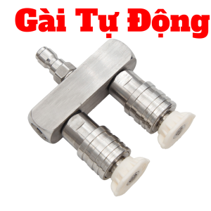 Đầu Cắm Béc 2 Trong 1 Chia 2 Đầu Cắm Nhanh 1/4 Inox Khớp Nối Nhanh 2 Trong 1