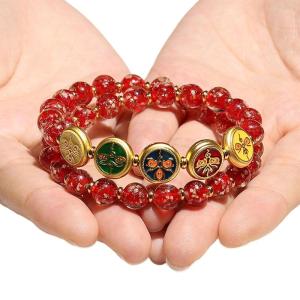 Double Layer Night Glows Glass Bracelet Symbolizing Prosperity and Fortune for Fashion Lovers and Styles Seekers