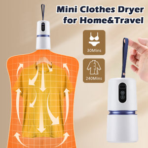 Mini Máy sấy Quần áo cầm tay quần áo điện máy sấy khô nhanh với bộ đếm thời gian nhỏ gọn có thể gập lại tủ sấy quần áo với túi không thấm nước yên tĩnh cho căn hộ RV du lịch ký túc xá nhà