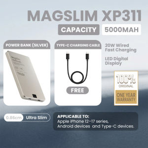 Tylex Wireless Magnetic Powerbank 15W Wireless Charging and 20W PD Fast Charging for iPhone 12-17 Ultra Slim Lightweight 5000mAh/10000mAh Travel friendly MagSafe Compatible XP311/XP312