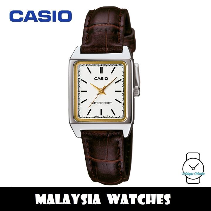 100 Original Casio Ltp V007l 7e2 Quartz Analog Chrome Plated Case Leather Strap Womens Watch 2072