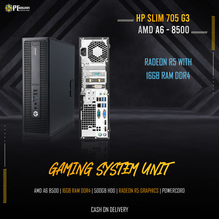 GAMING CPU HP ELITEDESK AMD A6 8500 16GB RAM 500GB HDD AM4 ONBOARD ...