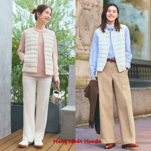 [Auth Uniqlo] Áo Phao Quả Trám Siêu Nhẹ Cổ Tròn Nữ - Tag Nhật