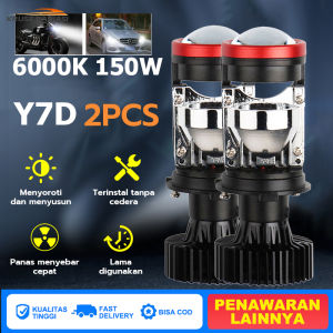 【2 Pcs】Mini Projie Lampu Led Mobil Dan Motor Y7D H4 Projector Y13 Y14 Y14 150 Watt Ori Import Super Terang