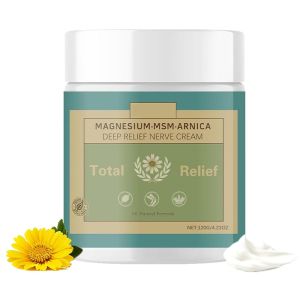 Total Relief Magnesium Soothing Cream with ArnicaMSNMenthol Fast Absorbing Natural Joint Soothing Moisturizer for Hands Feet Knees Neck & BackWaistMuscles 120g/4.23oz