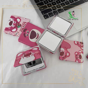 gương trang điểm mini gập gọn cầm tay gương makeup vuông nhỏ bỏ túi hình gấu lotso