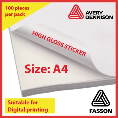 HIGH Glossy Sticker A4 150g / Self-Adhesive Glossy Photo Paper A4 150gsm - 100 sheet