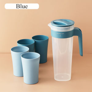 Candy Online High Capacity Pitcher Set 1000ML Kettle With 4 Cups Heat Resistant Cold Water Jug Set