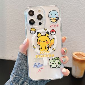 CrashStar MagSafe Cute Duck Transoparent Clear Soft Silicone Phone Case For iPhone 15 14 Pro Max Plus 13 12 11 Pro Max Wireless Charging Phone Casing Shockproof Cover With Full Cover Lens Camera Protection