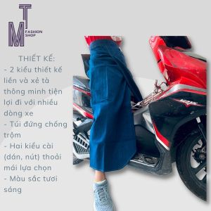 váy chống nắng jean xẻ ta chất jean dày đẹp phom váy to xẻ ta lái xe và ngồi sau xe đều đẹp SHOP XINH 9