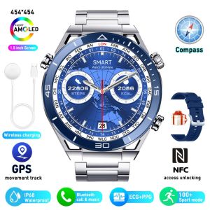 2024 New DT Ultra Mate Business Men Smart Watch for Huawei GT4 Bluetooth Call Compass NFC 100+ Sports Smartwatches 100M Waterproof GPS Tracker