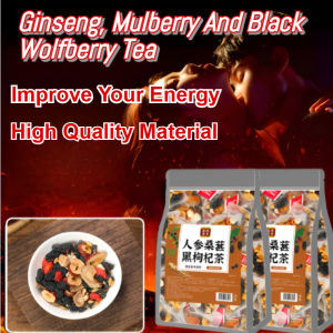 Ginseng Black Goji Tea Bags/Nourishing Herbal Mulberry Drink/Boosts Energy Kidney Liver Wellness/Adult Daily Health Support