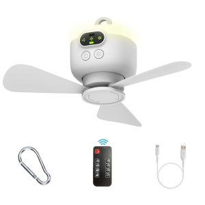 Ceiling Fan Portable Camping Tent Ceiling Canopy Fan 8000mah Rechargeable Wireless Fan Air Circulators with Remote Control Light