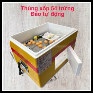 Máy Ấp Trứng 54 Trứng Thùng Xốp Đảo Tự Động Tạo Nhiệt Dây Cacbon
