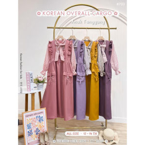 Two Mix Gamis Anak Perempuan Overall Cargo 11 - 14 Tahun SN659 SN660 SN703 SN623 SN626