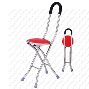 Senior Tungkod With Chair Adjustable Height Quad Cane Foldable Cane