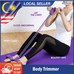 2 Tube Pull Rope Foot Pedal Puller Fitness Exercise Sit Up Strecthing Elastic Band Pilates Yoga Getah Senaman Yoga