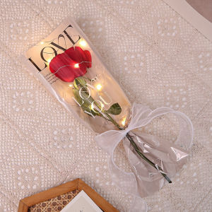 20Pcs Single Rose Valentines Day Rose Gift Transparent Flower Bouquet Gift Flower Decoration Single Bouquet Wrapper Packaging