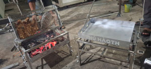 BẾP NƯỚNG BBQ INOX CAO CẤP - LẬT MẶT KT 52 CM. TẶNG 1 VỈ NƯỚNG 25CM