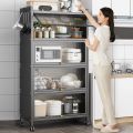 Rak Dapur Kabinet Kitchen Rack with wheels Multifunctional Organizer Storage Rack Shelf with Door 厨房置物架. 