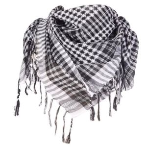LUZMAR Large Arab Shemagh Headscarf Costume with Tassel Head Neck Scarf  Desert Scarf for Men Women