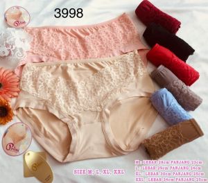 BEE - Celana Dalam Hamil / Maternity Undies Low Waist Panty Renda Bunga 3998 POLINI