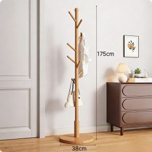 Wooden Coat Rack Stand Freestanding Clothes Hanger Tree Style Hat Bag Holder for Home Bedroom Entryway