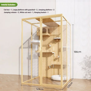 【FREE DELIVERY&FREE INSTALLATION】Glass Cat Condo Cage Villa Cabinet DIY Custom Cat Villa Fully Transparent