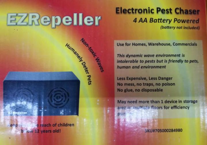 EZ Repeller Electronic Pest Chaser Pest Control Bird Scare Battery
