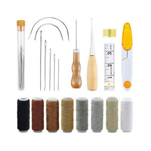 29PCS Leather Craft Tool Set Leather Sewing Tools DIY Sewing Accessories Leather Hand Sewing Needles for Stitching [Fast Delivery]