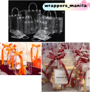 Mika Transparant Tas Tenteng Varian size transparan tas hampers / Tas Mika PVC Transparan Tas Mika PVC Polos Goodiebag Hampers Souvenir Ulang Tahun Transparant Bening Tas Kado