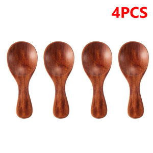 4Pcs Mini Natural Wooden Spoons Tea Honey Coffee Condiment Salt Sugar Spoon Cooking Tools Household Kitchen Gadgets