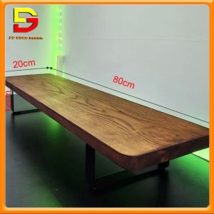 Kệ Gỗ Màu Nâu Chân Kim Loại Kê Màn Hình Máy Tính Kệ Gỗ Tự Nhiên Kê Màn Hình Đẹp DG-609