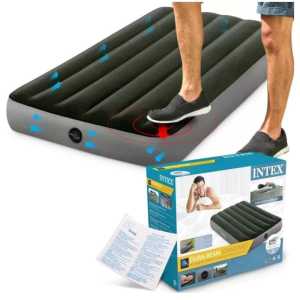 Kasur Angin INTEX 64761 Durabeam TWIN BUILT IN FOOT PUMP