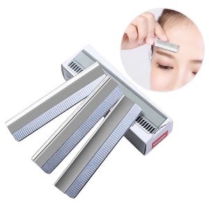 Stainleess Steel Eyebrow Trimmer Razor Blaze Epilator Hair removal Tools feather cut makeup remover Free Handle美容工具修眉毛刀片