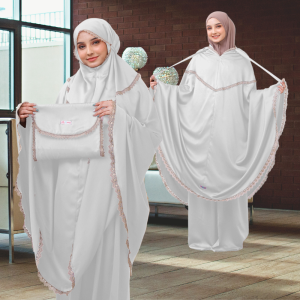 ADA JUMBO Mukena Dewasa dan Remaja Renda Satin Premium Motif Yasmin
