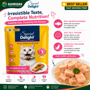 Special Delight Salmon in Jelly Wet Cat Food 85g - Premium Moist Meal - Picky Eater Approved - Complete & Balanced Nutrition