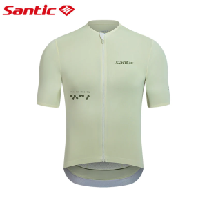 Santic Men Cycling Jersey Breathable Quick Dry Sunscreen Reflective Pockets Sports Bike Short Sleeve Tops