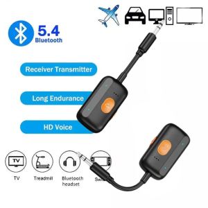 Bluetooth 5.4 Audio Receiver Transmitter Wireless Transceiver 3.5mm AUX Adapter for Car/Speaker/PC/TV