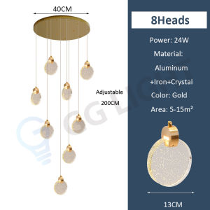 Post-Modern Stair Chandelier Crystal Villa Duplex Living Room Spiral Stairwell Light Luxury Long Chandelier Hotel Lobby LED Chandelier Can Be Customized