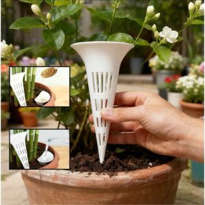 OKDEALS01 10PCS Root Aeration Conical Watering Device Prevent Root Rot Breathable Soil Aeration Device Plant Growth Prevent Soil Loss Pot Bottom Drainage Mesh Garden Bonsai