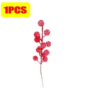 สเปรย์หิมะเบอร์รี่เทียม20/1ชิ้นก้านผลไม้เล็กๆสีแดงต้นคริสต์มาสก้านฤดูหนาวสำหรับใส่ต้นคริสต์มาสพวงมาลัยตกแต่ง