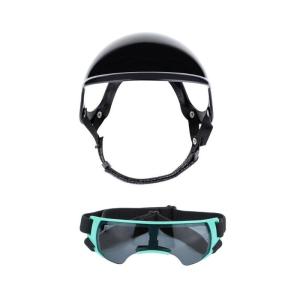 Protective Canine Headwears Helmet and Sunglasses Set With Adjustable Size Great For Small Dog Cycling Running Activity