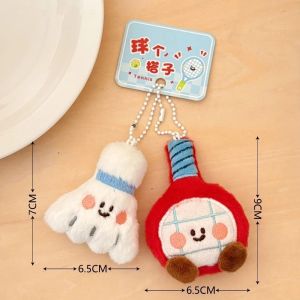 NEXASHOP 2Pcs/set Cartoon Racquet Keychain Plush Racquet Set Doll Pendant  Bag Decoration Best Friend Pendant